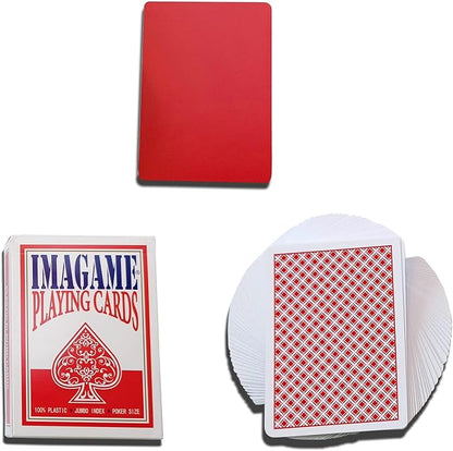 Plastic Playing Cards, Real Poker Size, Casino Quality, Jumbo Index, Exceptional Handing, Waterproof & Washable, Perfect for Texas Hold’em Poker, 1 Red Deck