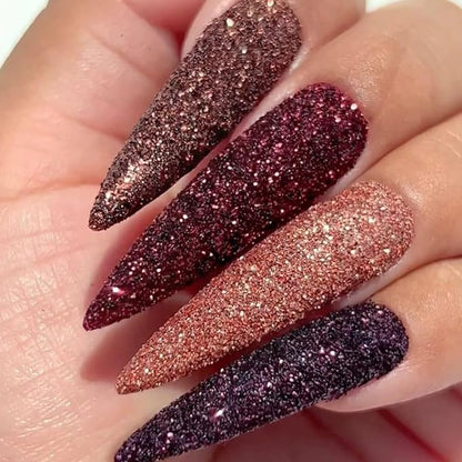 6 Colors Holographic Nail Art Glitter, Ultra Fine Metallic Shining Glitter Dust, Retro Champagne Golden Reflective Sugar Dipping Pigment for DIY Gel Polish Nail Art Decoration, Resin Craft