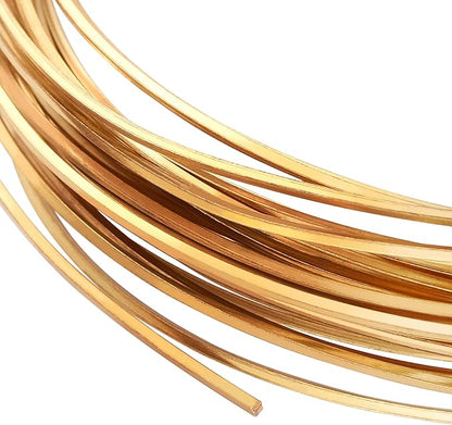 BENECREAT 20 Gauge 33 Feet Square Copper Wire Half Hard Yellow Brass Wire for Jewelry Beading Craft Work