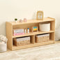OOOK 2-Shelf Montessori Shelf Toy Organizers and Storage for Kids, 3-Section Wooden Storage Cabinet Shelves for Classroom, Kindergarten, Kids Room, Playroom