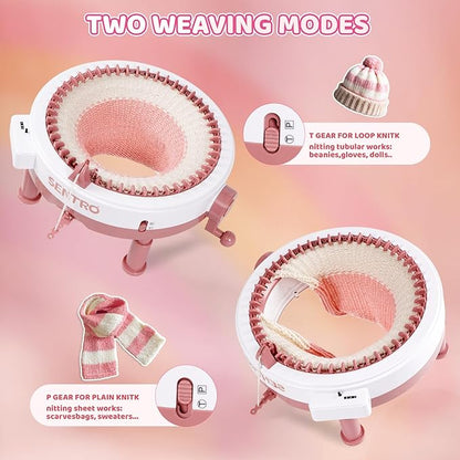 BZVV Knitting Machine for SENTRO 48 Needles Smart Knitting Crochet Machine with Row Counter for Adults and Beginners, Knitting Board Rotating Double Loom, Weaving Loom Machine Kit New Year Gifts