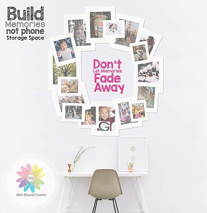 Mat Board Center, Pack of 10, 20x24 for 16x20 White Photo Picture Mats - Acid Free, 4-ply Thickness, White Core - for Pictures, Photos, Framing
