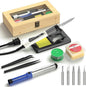 Soldering Iron Kit, 190W Soldering Gun, 110V LED Solder Kit for Electronics, Adjustable Temperature 356-932℉, Includes Solder Wire, Sucker, Tips, Stand, Tweezers, Paste and Solid Wood Box, White
