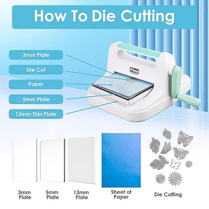 Manual Die Cutting Machine,Embossing Machine for Card Making Crafting, 6" Openning(Gift Box)
