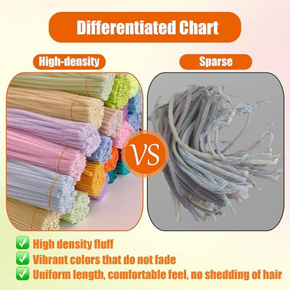 400 Pcs Pipe Cleaners Craft Set, 5 Assorted Pipe Cleaners Bulk, Chenille Stems for DIY Flower Making Kit with Floral Stems, Gardening Tape, Stamen, Ribbon for DIY Bouquet Gift (Sunflower)