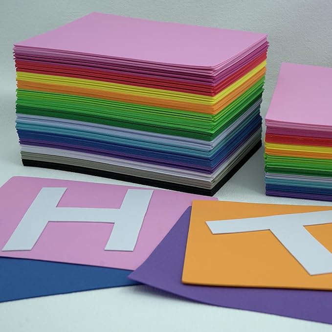 60 Pack EVA Foam Sheets, 12 x 8 Inch, 1mm Thick, Assorted 15 Colors Crafting Sponge Foam Paper for School Scrapbooking and DIY Craft Projects
