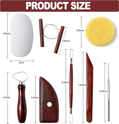 LINPHCEY 8-Piece Clay Sculpting Tools Set Perfect for Polymer Air Dry Modeling Clay Beginners & Professionals Ideal for DIY Pottery & Ceramics Tools for Clay Sculpey Sculpting & Crafting