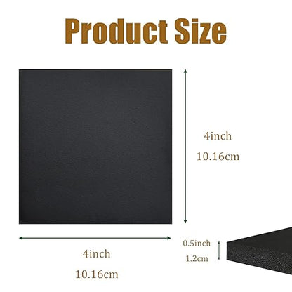 4 Pieces Adhesive Foam Padding 1/2 in Thick X 4 in X 4 in, Anti Vibration Pads, Closed Cell Foam Pads for Anti-Slip, Shock Absorption