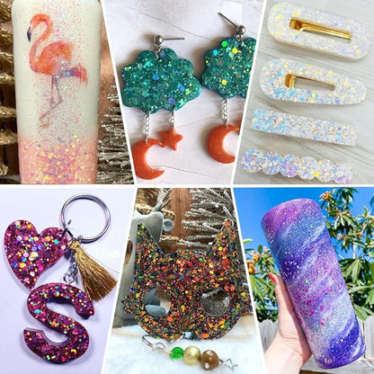 Iridescent Chunky Glitter, 5.64oz/160g Extra Fine Glitter Powder Mixed Chunky PET Flake, Holographic Sequins Bulk for Nail Art, Crafts Painting Festival Decor Slime Tumbler Candle (Purple)