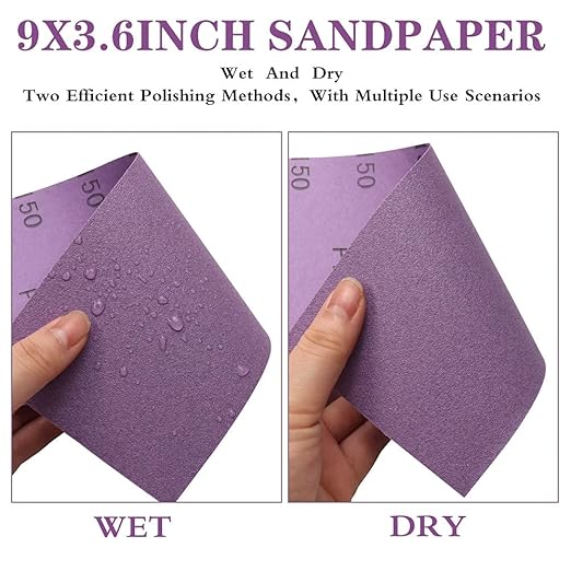 Sandpaper 120 to 3000 Grit,Wet Dry Sanding Sheets,High Performance Ceramic Abrasive Sand Paper for Wood Furniture Finishing,Metal Grinding,Automotive Polishing,9 x 3.6 Inch,60PCS