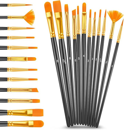 Caliart Acrylic Paint Set with 12 Brushes, 36 Colors (59ml, 2oz) Art Craft Paints Gifts for Artists Adults Beginners Painters, Halloween Pumpkin Canvas Ceramic Rock Painting Kit Art Supplies