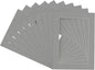 Pack of Ten Acid Free 8x10 Mats Bevel Cut for 5x8 Photos - Mid Grey Precut Matboards With Backing Boards and Self Seal Photo Mat Bags For Pictures, Photos, Framing - 4-ply Thickness