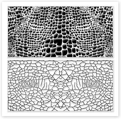 CHGCRAFT Leather Cracks Polymer Clay Texture Sheets Alligator Leather Flaw Silicone Texture Stamp Clay Modeling Pattern Pad Texture Sheets for Polymer Clay Making Earrings Jewelry