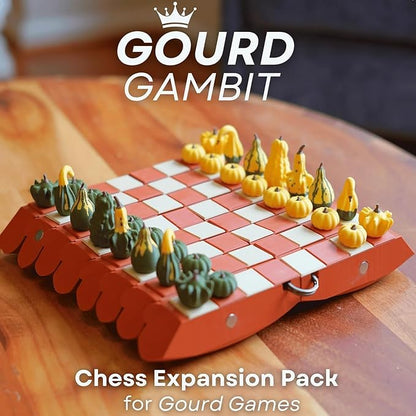 Forgecore Gourd Games, Pumpkin Game Set: Magnetic Chess Checkers, Dice Tower, Cribbage, Card Holder, Gourd Gambit Pumpkin Chess Expansion Pack, 3D Printing Portable Adult Pumpkins Board Game Set(#2)
