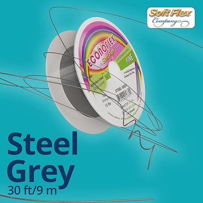 Soft Flex Econoflex Hobby Beading Wire - Fine Gauge 0.014-30 Feet No Lead Crafting Wire