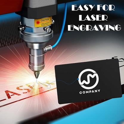 weparmeety 100 Pcs Metal Engraving Blanks Aluminum Sheet Laser Engraving Business Card Multipurpose DIY Gift Cards 86 x 54 x 0.21 mm (Matte Black)