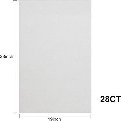 Aida Cloth 28 Count Cross Stitch Fabric,19×28inch (28CT,White)