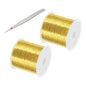 PATIKIL 26 Guage/ 0.4 mm 328 Feet Jewelry Craft Wire, 2 Pcs Copper Beading Wires with Plier for Beading Jewelry Making Supplies Earrings Bracelets Accessories Sculptures Gardening, Gold