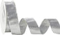 MEEDEE Silver Wired Woven Metallic Ribbon - 1 inch Silver Wired Ribbon for Gift Wrapping, Gift Bows, DIY Crafts, Graduation Baskets, Wedding, Party Decorations (25 Yards)