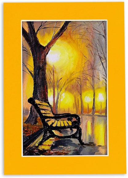 Pack of TEN 8x10 Mats Bevel Cut for 6x8 Photos - Acid Free Golden Orange Precut Matboards For Pictures, Photos, Framing - 4-ply Thickness