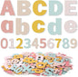 Breling 310 Pieces Felt Bulletin Board Letters Sticker with Number, 2" Bulk Self Adhesive ABC Upper Lowercase Sticky Letter for Christmas Gift Poster Bulletin Board Classroom(Boho Color)