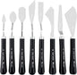 PHOENIX High Flexible Palette Knife Set, 8 Pieces Stainless Steel Painting Knives (32,54,55,50,44,56,53,51) Art Knife with Wood Handle, Paint Spatula for Oil Acrylic Paint