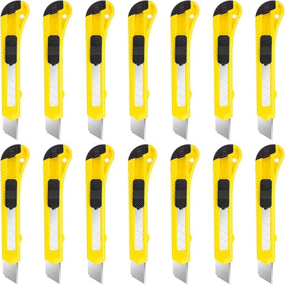 DIYSELF 14 Pack Box Cutter Retractable, 18mm Box Knife, Utility Knife Retractable with Snap Off Blade, Box Opener for Home, Cutter Knives for Cardboard, Art, Craft
