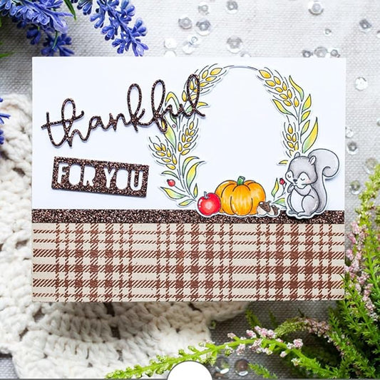 Metal Cutting Dies DIY Merry Christams Embossing Stencil Template Scrapbooking Card Making Mold Photo Album Arts Crafts Tools (Thankful Grateful for you-10.5x5.4cm)
