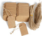 Kraft Paper Gift Tags,200PCS Craft Hang Tags with Free 200PCS Natural Jute Twine for DIY Wedding Holiday Present(Brown)