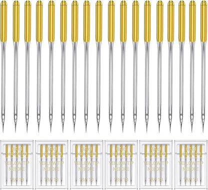HONEYSEW 30 Pieces Sewing Machine Needles HAX1 130/705H Universal Regular Point Flat Shank Sewing Needle Compatible with Singer, Brother,Janome,Pfaff and Other Brand (Yellow Size 18-30PCS)