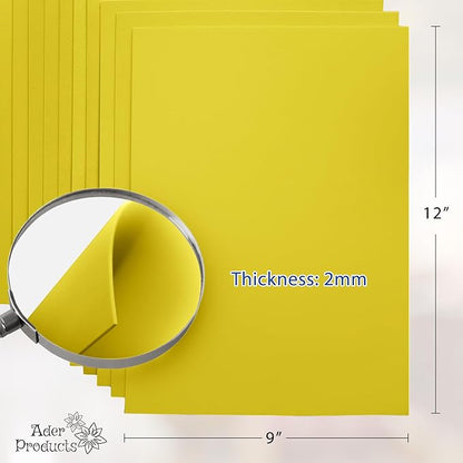 Yellow EVA Foam Sheets for Crafts, 9 x 12 Inch, 2mm Thickness, 15 Pack – Ideal for DIY Arts and Crafts, Foam Paper for Kids, Cosplay and Costumes