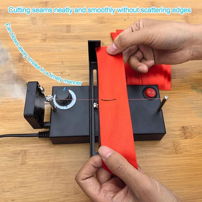 DRQG50-B Heat Cutting Ribbon Cutter, Electric Rope Cutter Thermal Supplies Portable with Screwdriver for Ribbon Braid Nylon Band Ropes Versatile Rope Ribbon Thermal Cutter with Fan