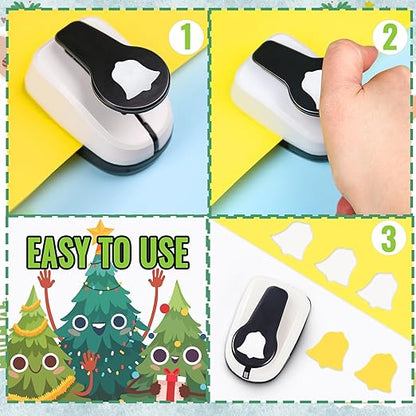 Christmas Punch 1 inch, Bell Punch for Paper Crafting, Bell Shape Hole Puncher for Crafts, Paper Punches for Christmas, Crafts Puncher for Handmade Scrapbook Cards