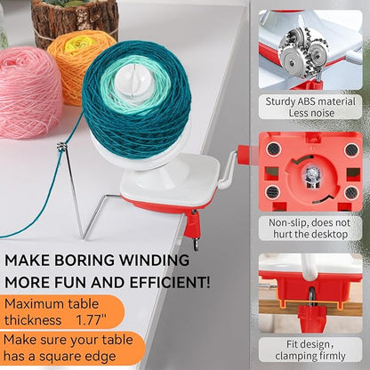 SPEENSUN Yarn Spinner, Yarn Cake Winder, 3.5 OZ Easy-to-Install and Efficiently Yarn Baller with Lower Noise, Yarn Roller for Crochet and Knitting Lover for Yarns Below Size 5