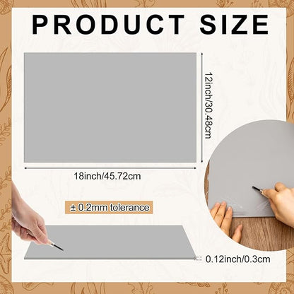 Yeaqee 2 Pcs 12 x 18 Inch Linoleum Block Rubber Carving Block Soft Linocut Blocks Large Linoleum Sheet Unmounted Lino Plates for Engraving Art Project Printmaking Artist Studio Supplies, Gray