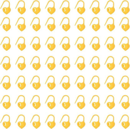 uxcell 400pcs Stitch Markers for Crocheting, Heart Shaped Crochet Marker Needle Clip Counter for Knitting Clothing Tag DIY Craft,Yellow