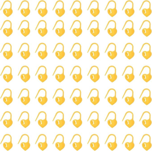 uxcell 400pcs Stitch Markers for Crocheting, Heart Shaped Crochet Marker Needle Clip Counter for Knitting Clothing Tag DIY Craft,Yellow