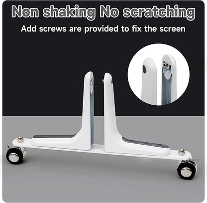MYOYAY 2 Packs Room Divider Stand, Folding Room Divider Feet with Stainless Steel Wheels, Privacy Screen Holder Stabilizer Feet for Hotel Home Office (White)