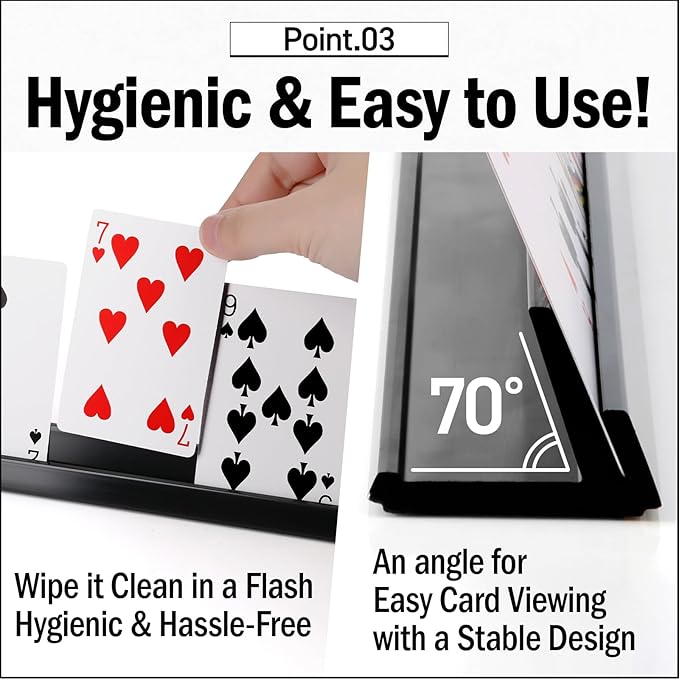 Lightweight Non-Slip Card Holder Stand – Set of 2, 13.4 Inches – Made in Japan for Card Games and TCG, Anti-Skid Base (2 Pack-White)