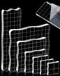 7 Pieces FIVEIZERO Acrylic Stamp Block, Assorted Sizes Clear Stamping Blocks Tools with Grid Lines for Scrapbooking Crafts Card Making and Decorative DIY Essential Stamping Tool(Lace Edge)