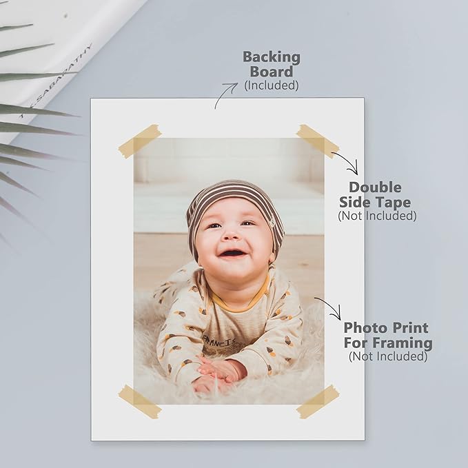 Somime 10 Pack Backing Boards, 9x12 Uncut White Mats Matboards, Acid-Free Backerboards for Art Prints, Ideal for Photos, Pictures, Prints, and Frames