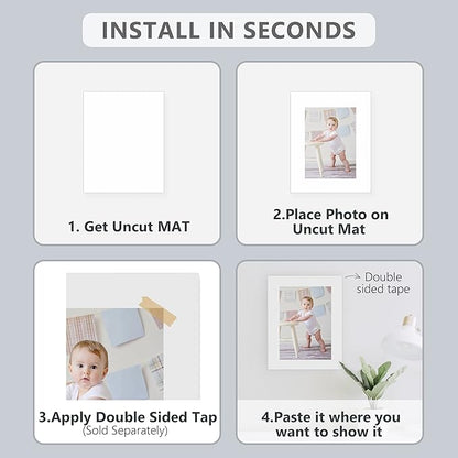 10 Pack Backing Boards Only - 11X14 Uncut White Mats Matboards, Acid Free & White Core Backerboards, Ideal for Photos, Pictures, Prints, Frames, Arts
