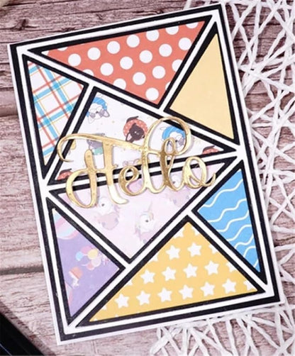 Mvchifay Cutting Dies for Card Making Metal Die-Cuts Scrapbooking Tool Hollow Frame DIY Craft Punch Template Embossing for Paper Album Decor (Big Triangle Rectangle frame-10.1x14cm)