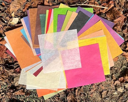 50 Colors 50 Sheets 6 x 6 Inches Natural Fiber Mulberry Tree Square Origami Paper Arts Folding Craft, Decoration Paper, Writing Painting Square Folding Paper for DIY Crafts (Mixed Color, 6"x6")