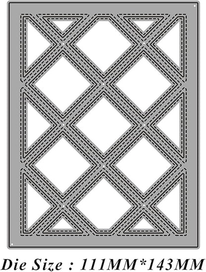 Cutting Dies Metal Stencils Scrapbooking Tools Flowers Lace Frame DIY Embossing Template for Paper Card Making Album Arts Crafts Supplies (Diamond Grid-14.3x11.1cm)
