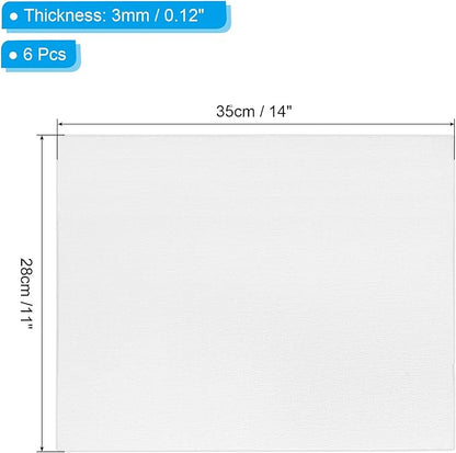 PATIKIL 11x14 Canvas Boards for Painting, 6 Pack 100% Cotton Square Triple Primed Stretched Blank Art Canvas Panel Bulk Thin for Acrylic, Oil, Tempera Paints, White