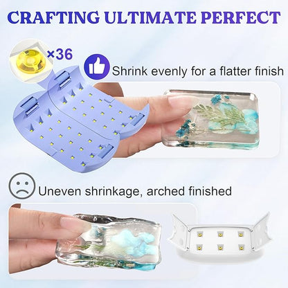 LET'S RESIN UV Light Advanced,Two-Sided Longer time Setting(2m,3m,5m) UV Resin Light with 36 LED Beads, Large Size UV Lamp for Resin Curing,Resin Molds,DIY Craft Decor(Own Design Patent)