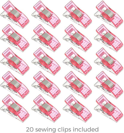 Rotary Cutter Set - Quilting Kit incl. 45mm Fabric Cutter, 5 Replacement Blades, A4 Cutting Mat, Acrylic Ruler and Craft Clips - Ideal for Crafting, Sewing, Patchworking, Crochet & Knitting (Pink, A4)