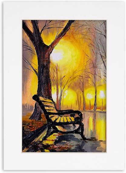 8x10 Mat Bevel Cut for 5.5x8.5 Photos - Acid Free White Precut Matboard with Backing Board and Crystal Clear, Self Seal Photo Mat Bag - for Pictures, Photos, Framing - 4-ply Thickness