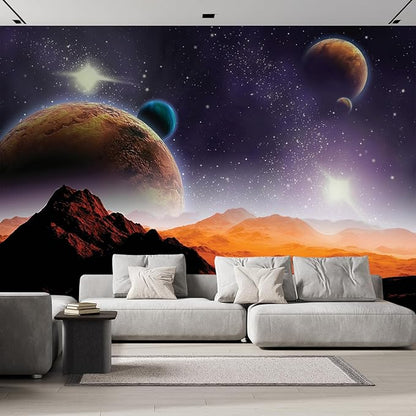 wall26 Peering into a Vibrantly Colored Space Wall Mural, Removable Sticker, Home Decor - 120x168 inches
